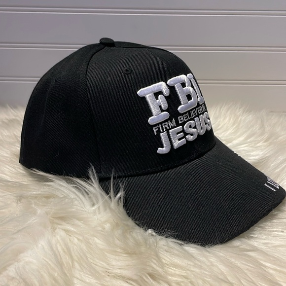 FBI- Firm Believer in Jesus Black Embroidered Baseball Cap - Picture 3 of 12